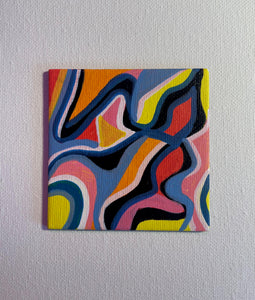 "Excited" 3 x 3"  Hand Painted Magnet