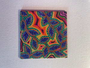 "Colorburst" Hand Painted 3 x 3" magnet