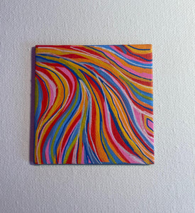 "Sunset Goove" Hand Painted 3 x 3" magnet