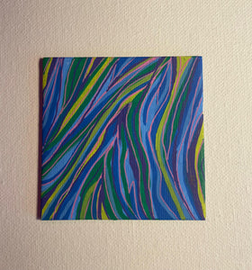 "Ocean Waves" Hand Painted 3 x 3" magnet