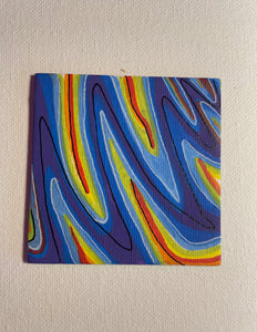 "Dancing Rainbow" Hand Painted 3 x 3" magnet