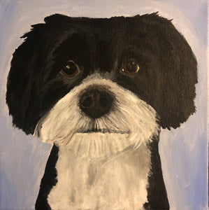 Custom Pet Portrait 8" x 8" Acrylic on Canvas