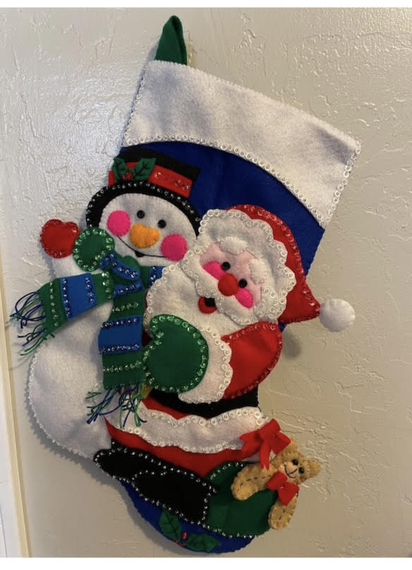 Handmade Christmas Snowman Stocking
