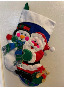 Handmade Christmas Snowman Stocking